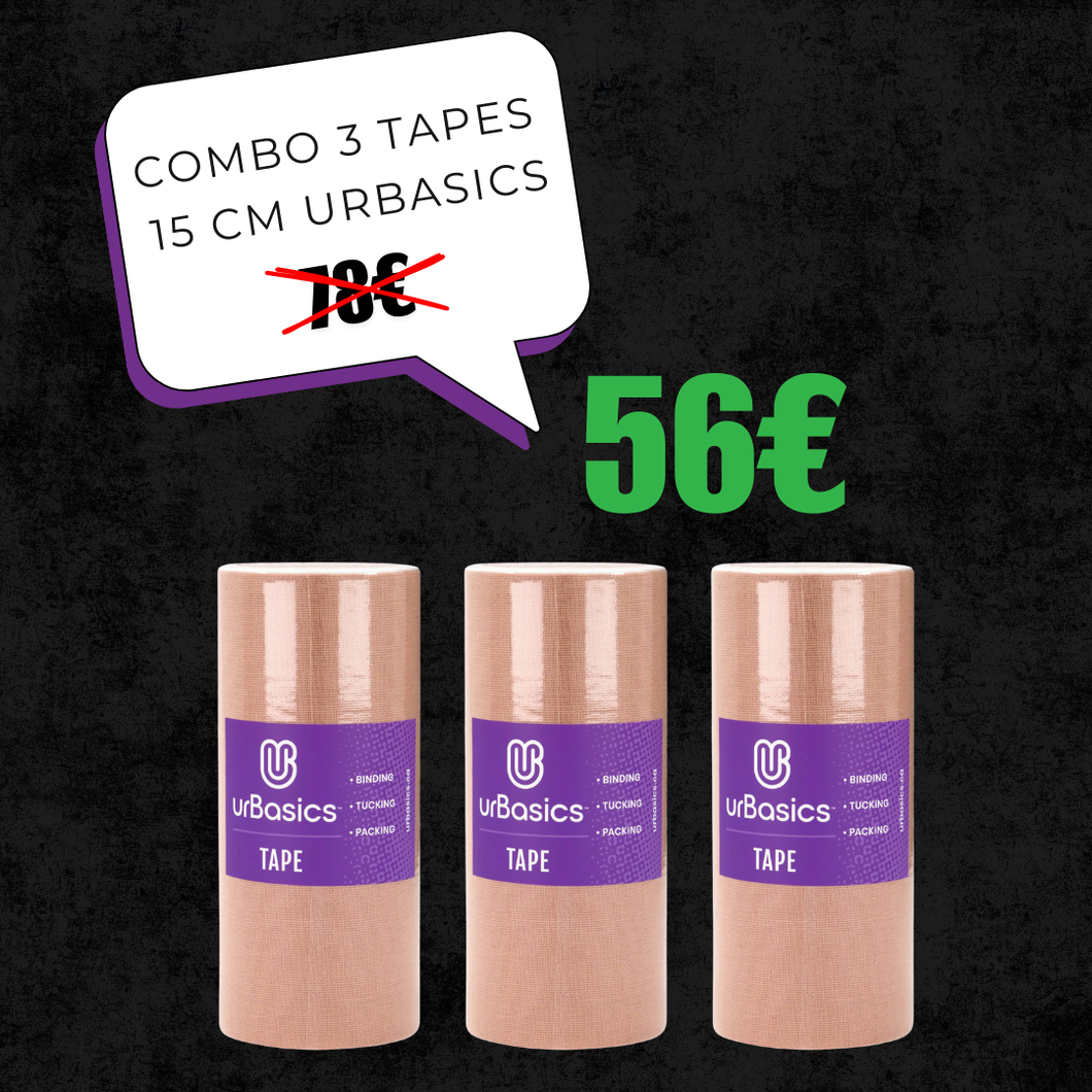 Combo 3 Tapes  15 cm Crema Claro Urbasics